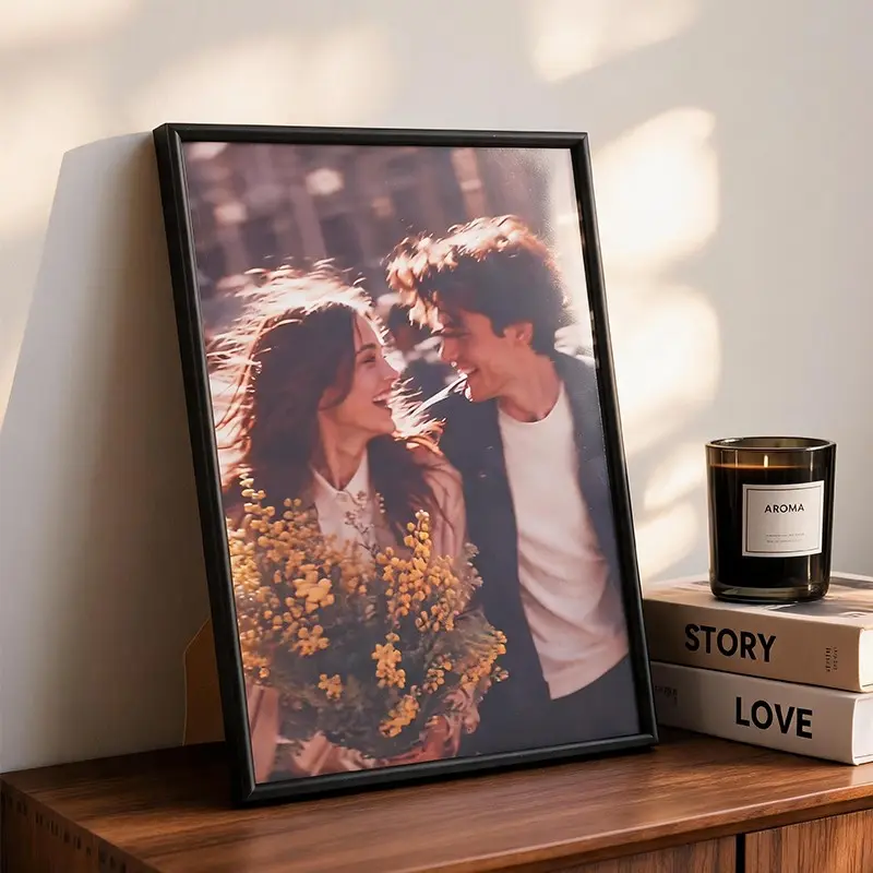 1pc Fine Edge Aluminum Photo Frame, Luxury Metal Picture Frame for Living Room Desk Decor, Modern Style 5/6/7 Inch, No Photo Included, Picture Frames for Desk