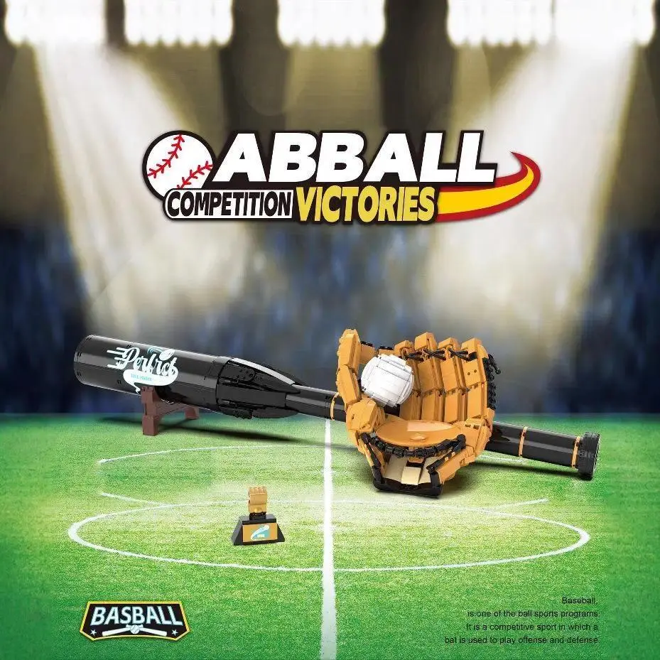 2026 New hot item OUZEY American Football & Baseball Building Blocks Set, 14+ Small Particles DIY Assembly Sports Model Kits, Educational Gift