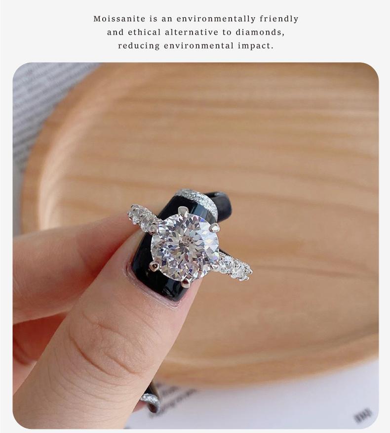 3-5CT King of carats Crushed Ice Cut Synthetic Moissanite Wedding Ring - Cluster Engagement ring, Perfect Gift for Anniversary、Proposal、Promise, With gift box