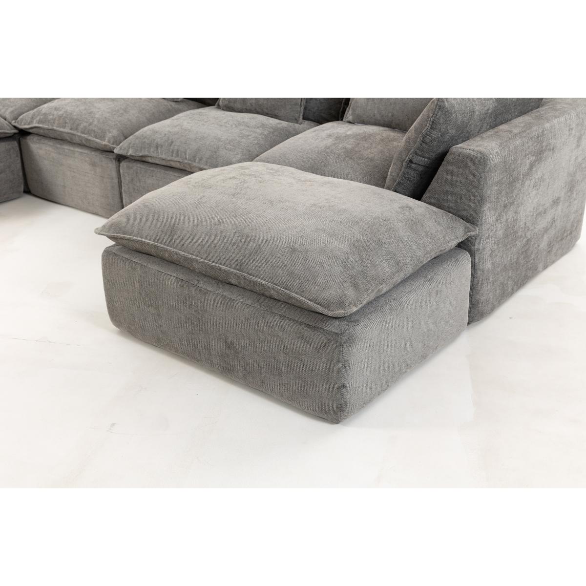 Aobtkel 129.8" Wide Cloud Oversized Modular Sectional Couch - 4-Seat with 2 Ottomans, Deep Wide Seat, True Relax Comfy Living Room Indoor Furniture Set,dorm essentials,home decor