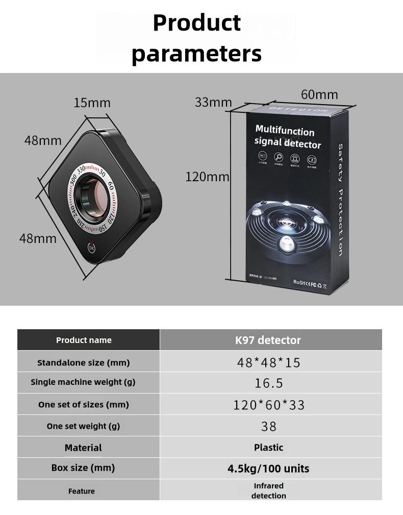 SecurEye Pro Hidden Camera Detector - WiFi Signal Scanner, Infrared & Magnetic Lens Finder for Spy Cams, GPS Trackers at Home/Office/Travel, Real-Time Alert