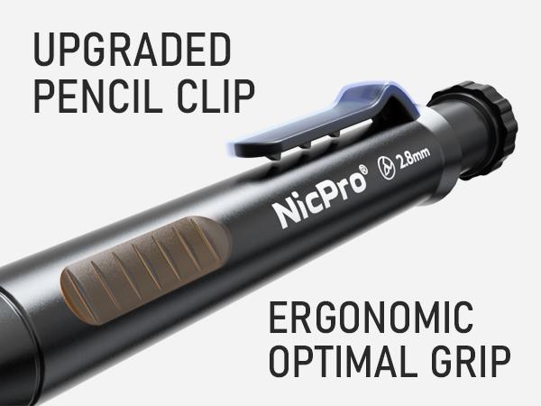 Nicpro 5 Pack Carpenter Pencil with Sharpener, Mechanical Pencils Set with 41 Refills (Red, Black, Yellow, White, Green, Blue), Deep Hole Marker Construction Heavy Duty Woodworking Pencils - With Case