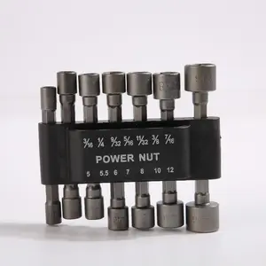 14pcs Power Nuts Driver Drill Bit Tools Set, Metric Socket Wrench Screw, Socket Batch Bits, Full Set Electric Wrench Deepened Hexagon Socket Bits, Extended Hand Drill Wind Batch Electric Socket Bits