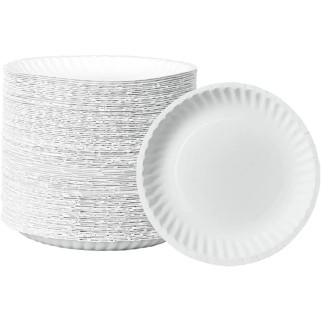 6 Inch - 300 Pack Uncoated White Paper Plates - Disposable, Decorative Paper Plates for Crafts (Formerly Comfy Package)