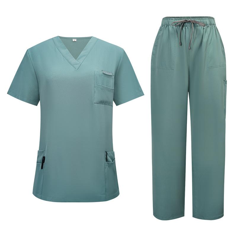 New Arrival 2-Piece Medical Scrubs Workwear Set - Short Sleeve Top, Straight Leg Pants, Durable for Nurses, Hospital Operating Room, Daily Training (Scrubs Sets for Women Compatible), Clothes