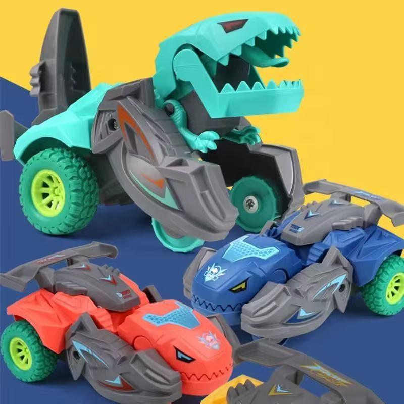 Toy Collision Dinosaur Transforming Car, Inertia Toy Car, Multiple Fun Play Modes, Parent-Child Interactive Game Toy, Suitable for Boys Aged 3+