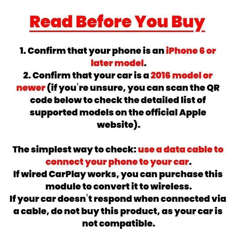 2026 Wireless Carplay Adapter for Android & Other Models, Quick Connection, No Delay, Hands-Free Calling, Suitable for 2016+ Wired Vehicles