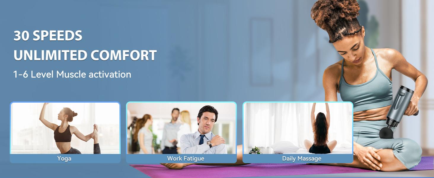 30 Speed Deep Tissue Massage Gun (M68-7) - 9 Heads for Knee Foot Neck Back, Massage Device for Pain Relief & Recovery, Perfect Gift