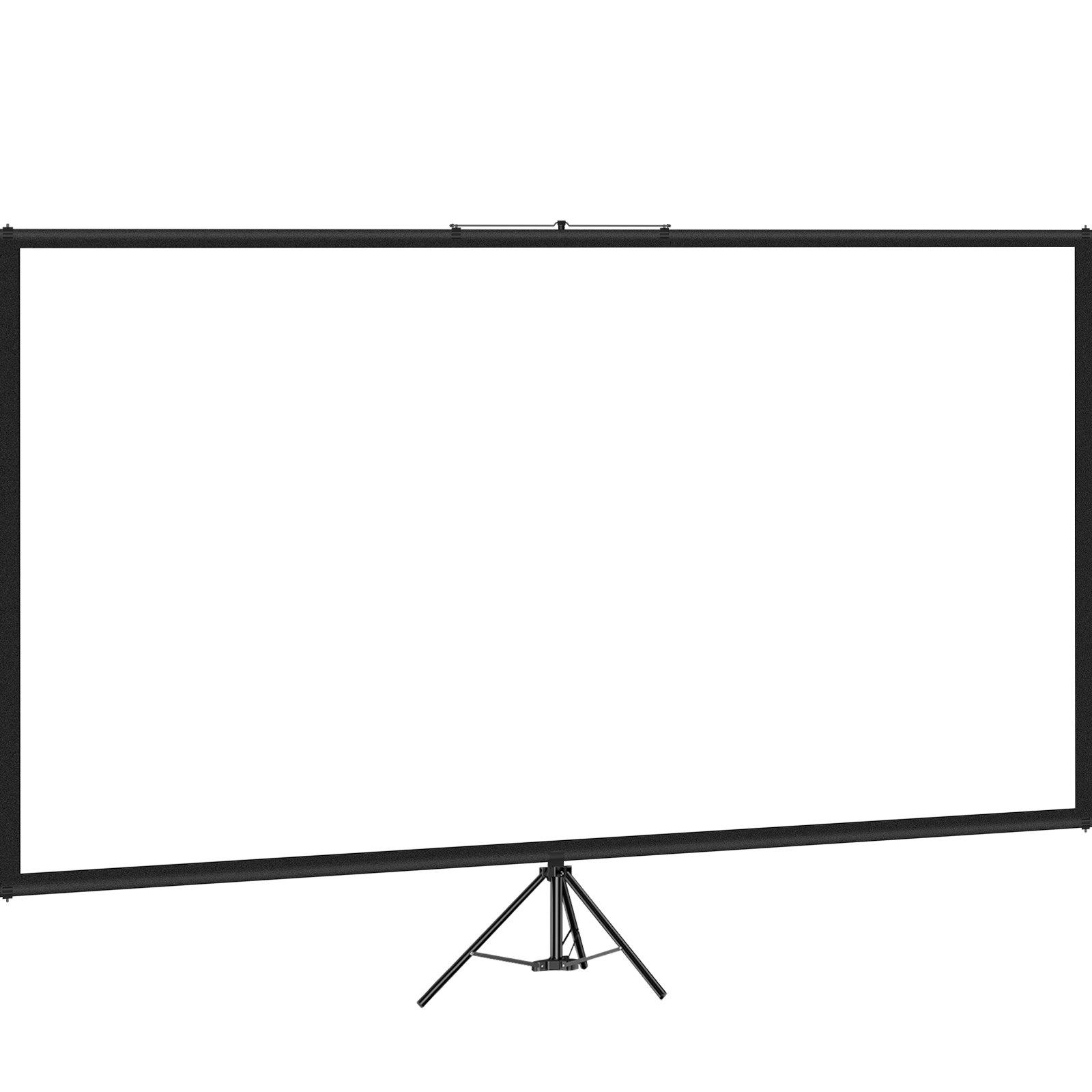 fathersdaygift  VEVOR Tripod Projector Screen with Stand 80 inch 16: 9 4K HD Projection Screen Stand Wrinkle-Free Height Adjustable Portable Screen for Projector Indoor Outdoor for Movie, Home Cinema, Gaming, Office