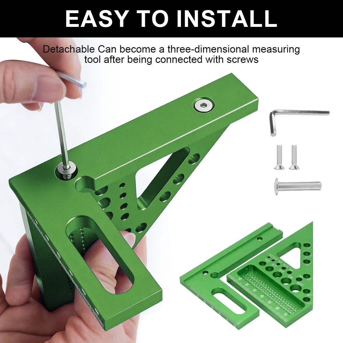 Multifunctional Woodworking Angle Adjustment Ruler, Measuring, Positioning, Drilling, Marking, Essential Tool for Beginners