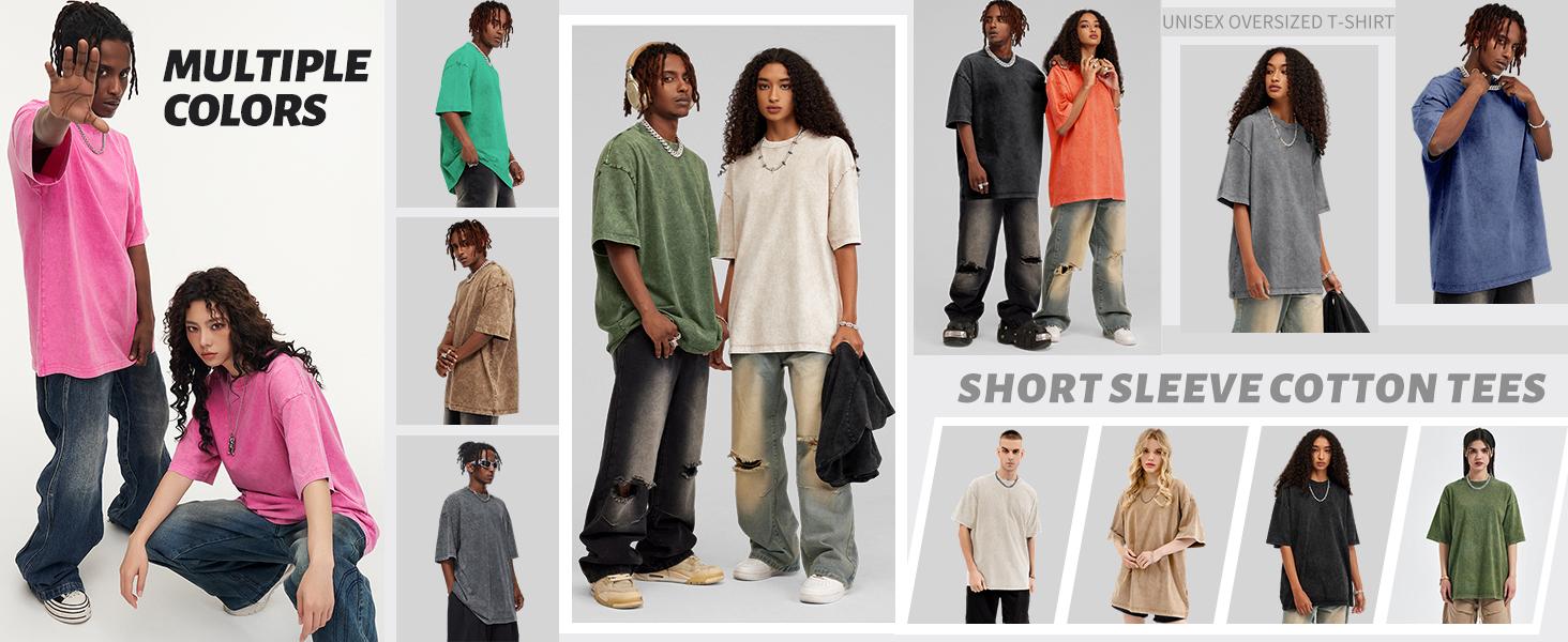 Yimoon 3 Pack Women's Oversized T Shirts Acid Wash Cotton Crew Neck Half Short Sleeve Summer Unisex Tees Casual Loose Fit Solid Streetwear Comfortable Tops Basic Womenswear Plain Tshirt Yimoon 3 Pack Women's Oversized T Shirts Acid Wash Cotton Crew Neck Half Short Sleeve Summer Unisex Tees Casual Loose Fit Solid Streetwear Comfortable Tops Basic Womenswear Plain Tshirt