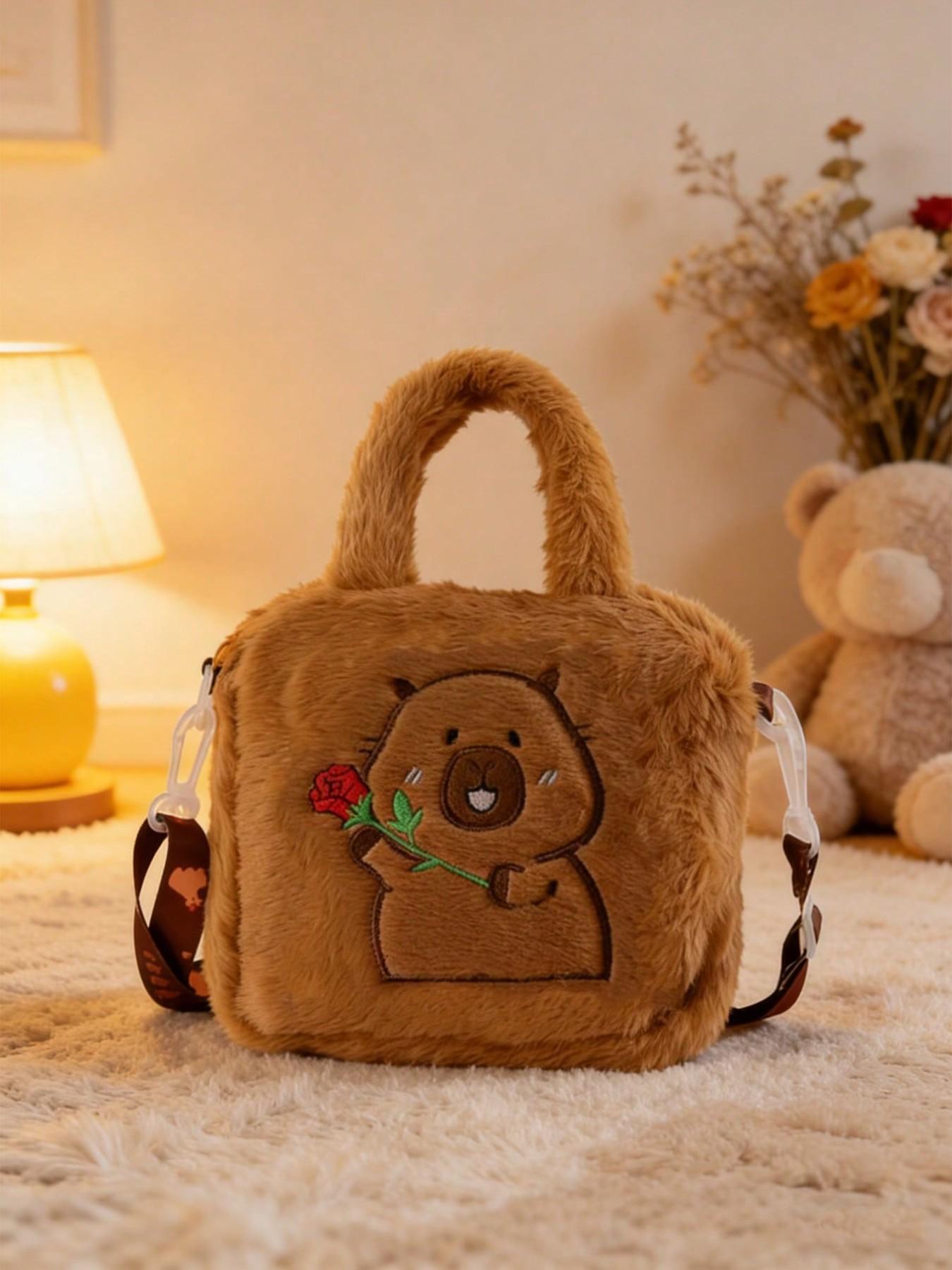 Dolphin Plush Crossbody Bag Set, Cute Animal Pattern, Soft Full Plush Material, Keychain, Small Item Organizer, Mother's Day Gift