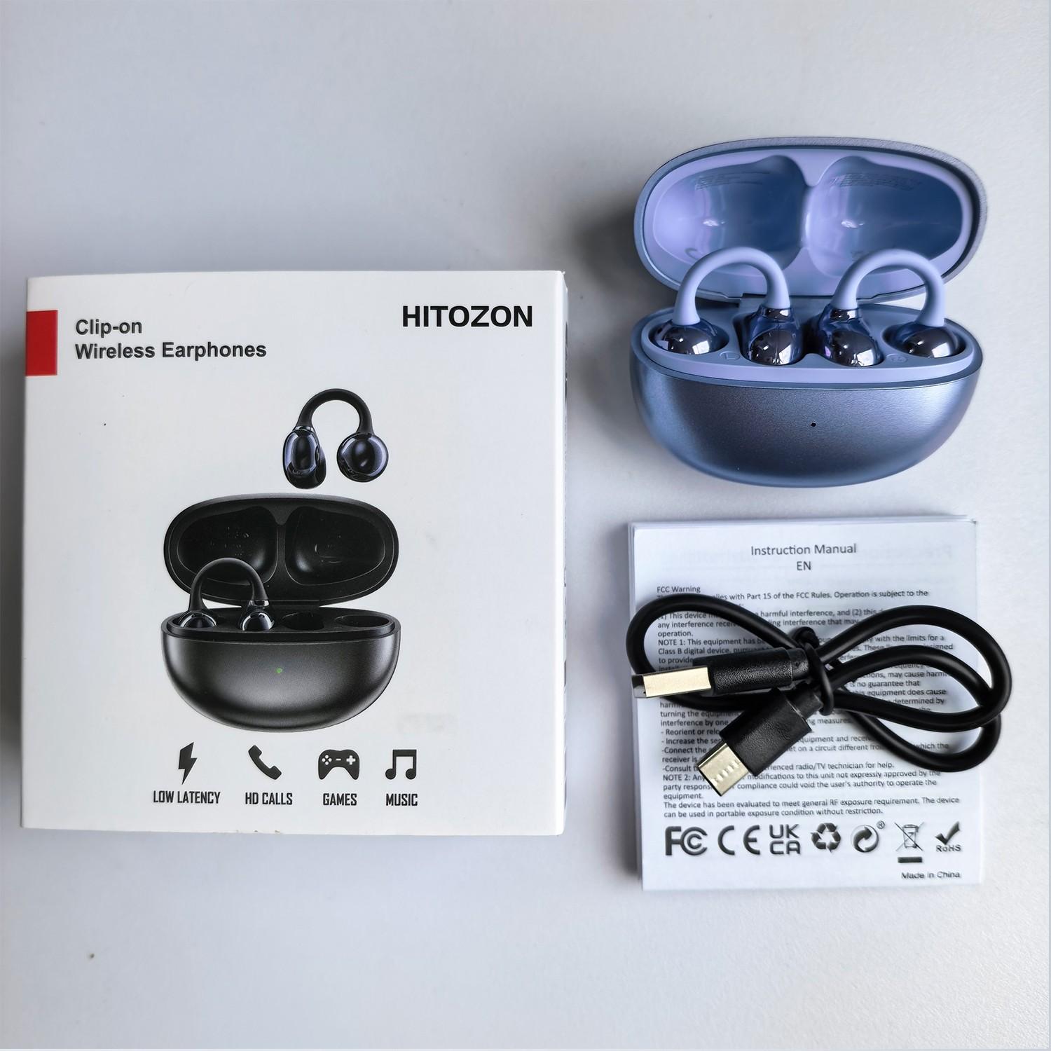 Open-Ear Wireless 6.0 Earphones for iPhone & Android, Bluetooth-compatible Ear Clip Headphones, Headset, Directional Sound, Pain-Free Fit, Multi Color Options