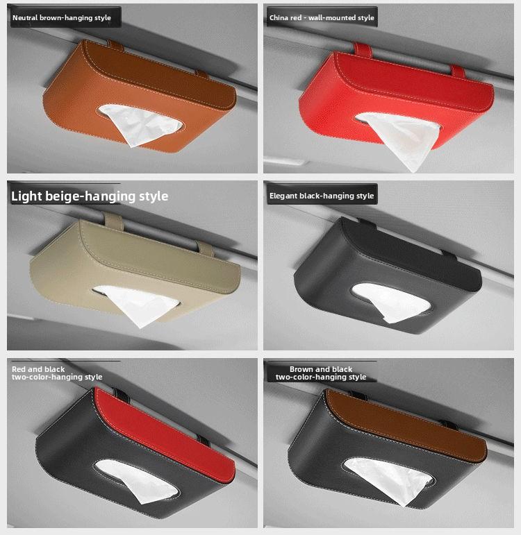 Car Tissue Box for Car Visor Hanging Auto Paper Towel Holder Vehicle Interior Accessories Car Napkin Dispenser for Rear Seat Dashboard Storage Automotive Supplies