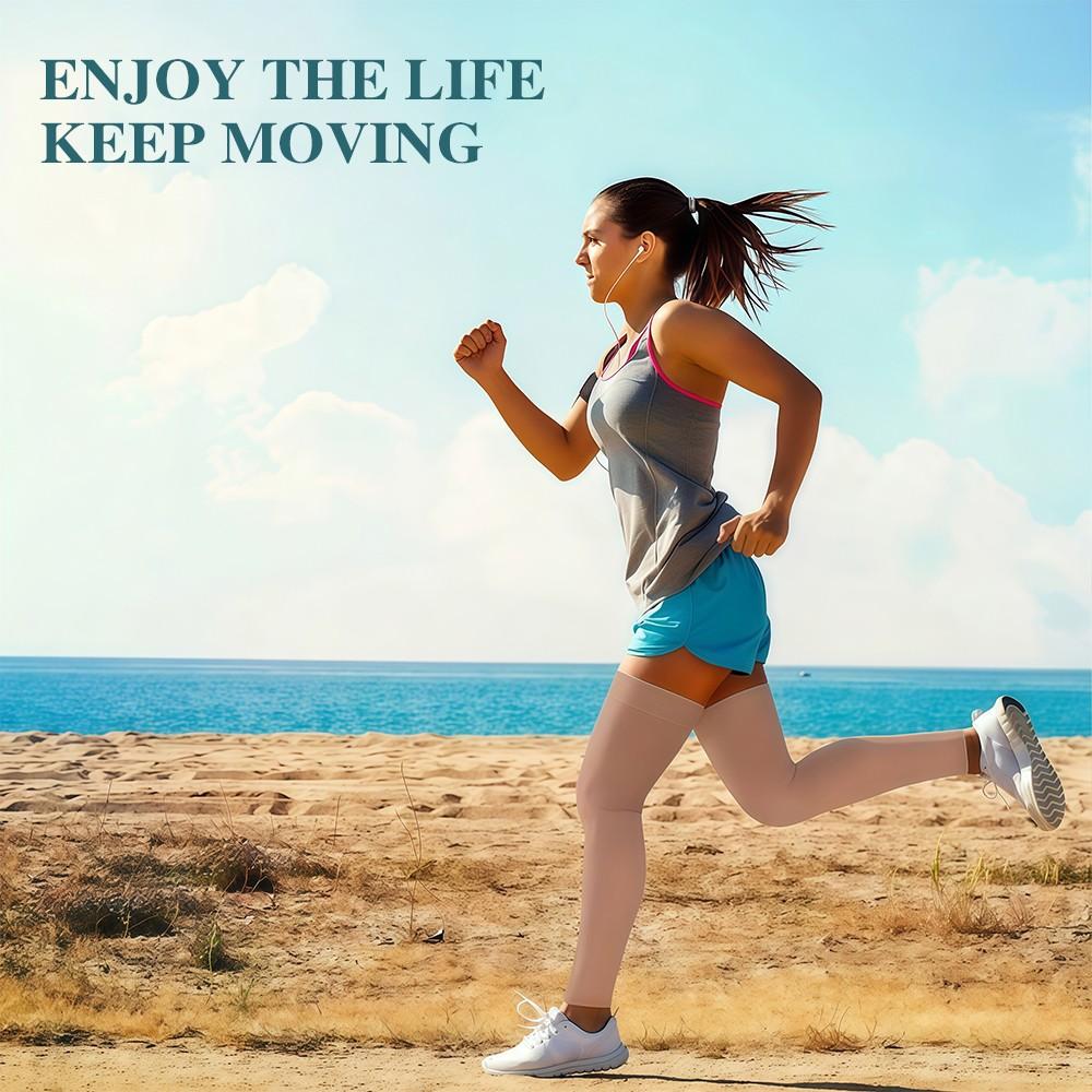 1 Pair Thigh High Compression Stockings, Firm Support 20-30 mmHg Gradient Compression Support