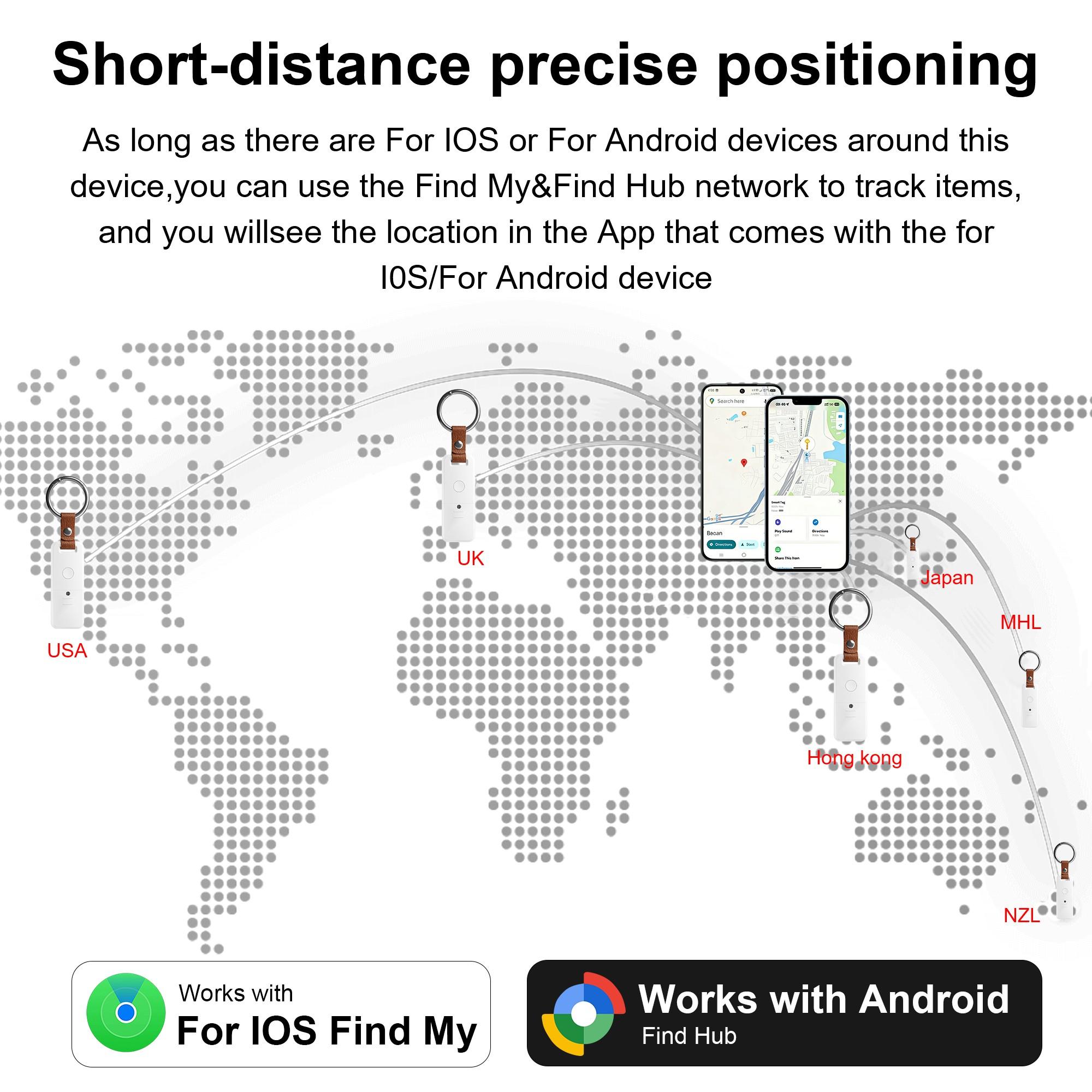 1/2/4pcs Mini Rectangular Locator with Key Ring, Item Tracker, No Monthly Fee, Dual System iOS Android, Suitable for Keys Pet Collars Luggage Personal Items