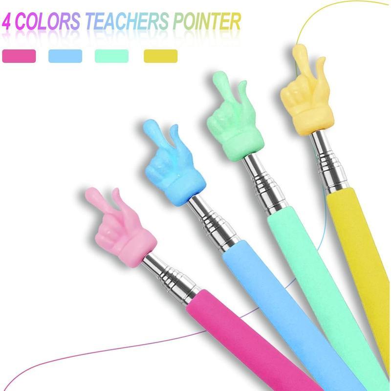 1/2/3/4pcs Retractable Teacher's Pointer for Classroom, Mini Retractable Handheld Pointer Stick, Finger Pointer, Reading Pointer Pen, Student and Teacher Supplies
