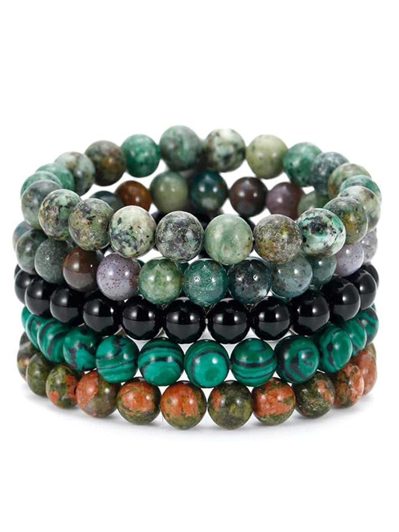 Peacock Easton Natural Stone Bracelet for Women, High-End Beaded Jewelry, European and American Fashion Street Style