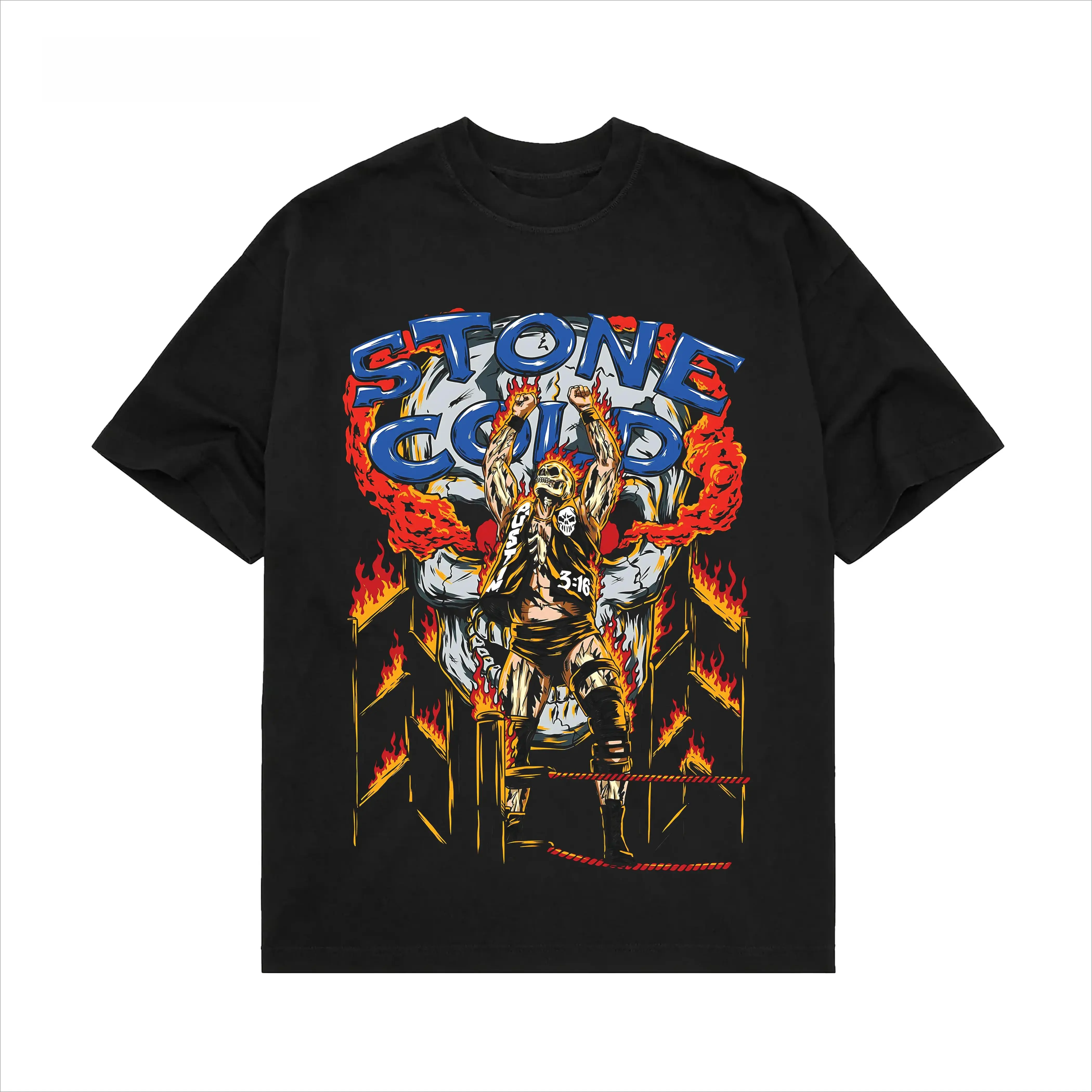 STONE COLD-SKELETON TEE , Wrestling Tee, Wrestling Graphic Tee, Wrestler Shirt, Sports Shirt, Vintage Wresting Shirt, Wrestling Gift Crewneck Clothing