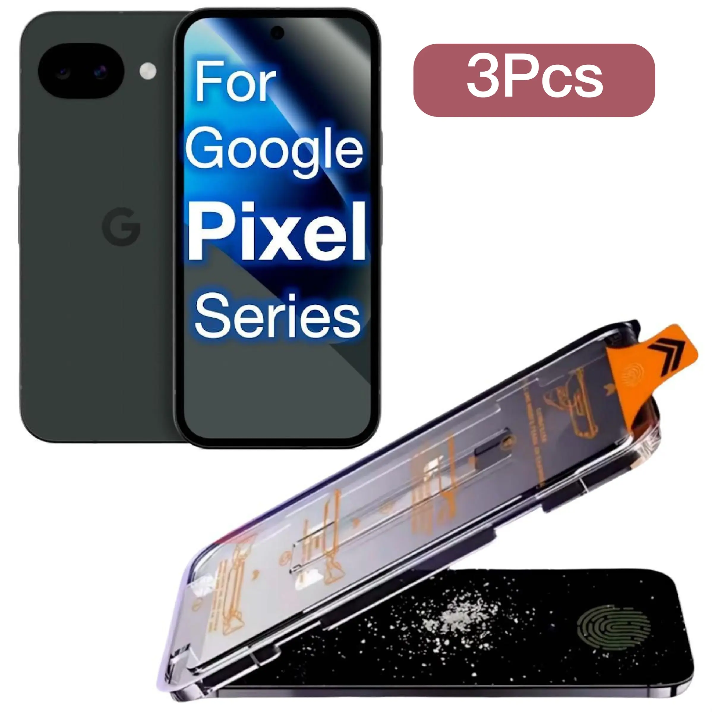 3-Pack Google Pixel Smartphone Screen Protectors, Anti-Spy Privacy Film, Ultra-Sound Fingerprint Support, Dust-Free, Bubble-Free