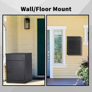 Linor Package Delivery Box for Outside, 17.3''L*13.8''W*22.1''H, Large Galvanized Steel Delivery Box for Packages, Anti-Theft Wall Mounted Mailbox, Lockable Drop Delivery Box for Porch, Curbside Organiser Racks