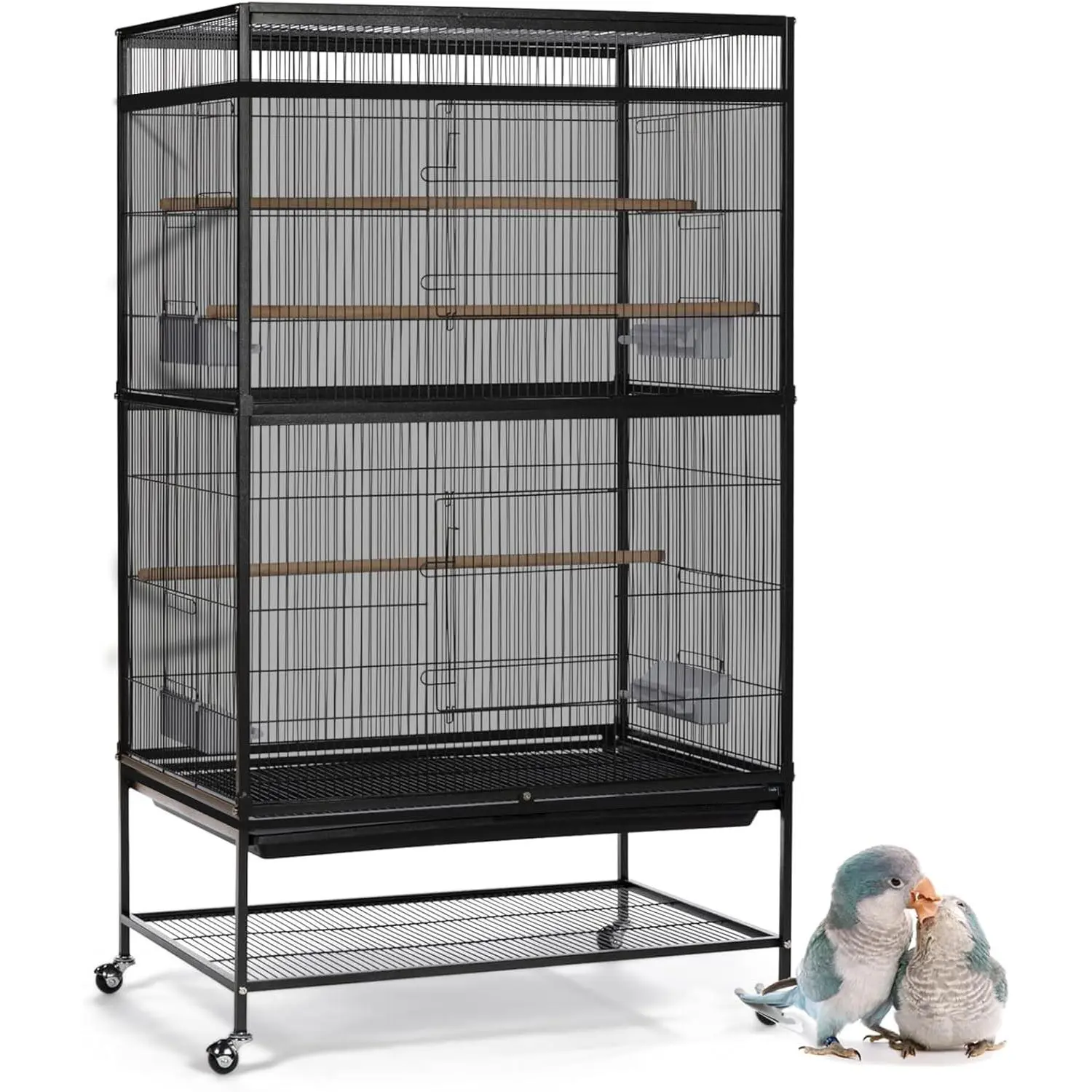 Large Bird Cage Seed Catcher, Adjustable Soft Airy Nylon Mesh Skirt Guard Birdcage Net Cover for Parrot Parakeet Macaw, Fits Round Square Cages, 118 * 31.5in/300 * 80cm Black