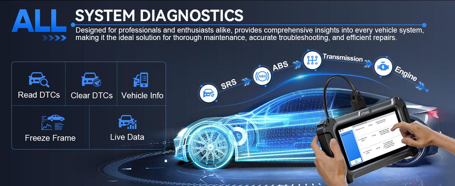 [Summervibes] XTOOL D6 OBD2 Scanner Car Diagnostic Scan Tool for All System with Lifetime Free Updates, 15 Resets, Throttle Body Relearn, ABS Bleed, FCA AutoAuth & CAN FD Vehicle Automotive
