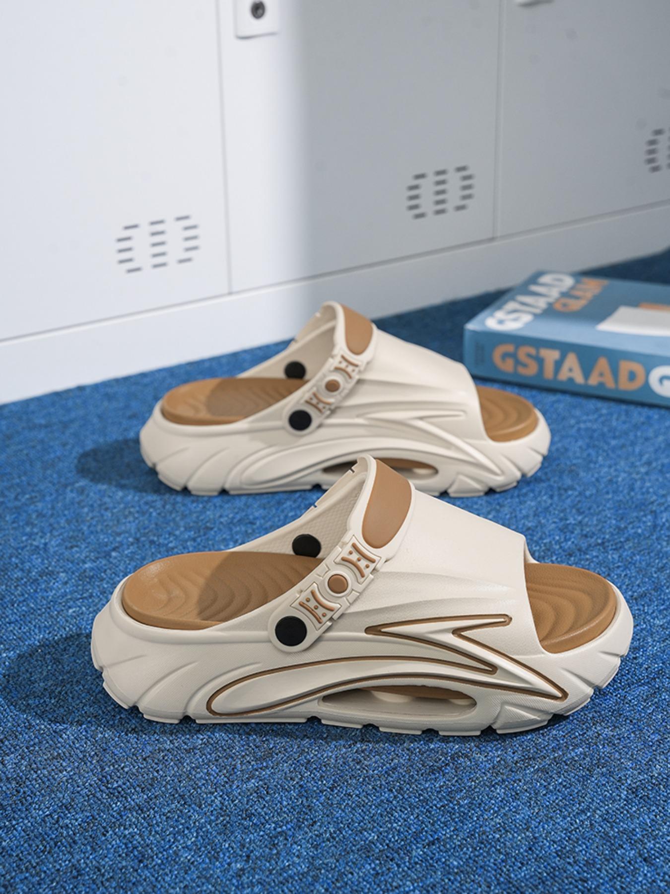 Men's Summer Clogs Outdoor Thick Sole Non-Slip Odor Resistant Durable Quick Drying Soft Beach Sandals for Couples, Lightweight Casual Slip on Water Shoes, Comfortable EVA Footbed for Beach Pool Shower Daily Wear