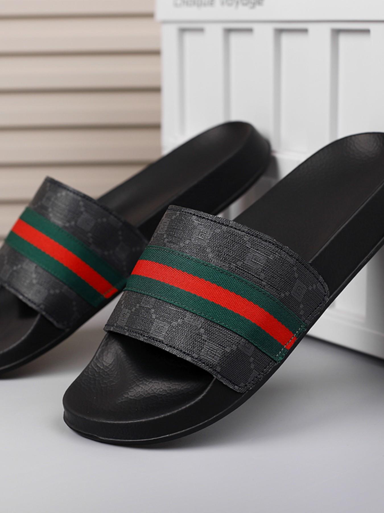 Summer Couple Fashion Floral Casual Anti Slip Slippers Shoes, Non-Slip Comfortable Home Outdoor Beach Sandals, Durable PU Leather Eva Sole, All-Season Wear Footwear