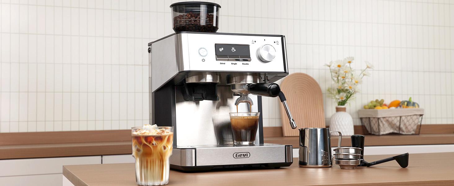 【Springtok】Gevi Manual Espresso Machine with Grinder, Frothing Wand & 2.3L Water Tank - Espresso Tools, Home Barista Latte Maker, Ideal Gift for Coffee Lovers, Manual Coffee Machines 【Springtok】Gevi Manual Espresso Machine with Grinder, Frothing Wand & 2.3L Water Tank - Espresso Tools, Home Barista Latte Maker, Ideal Gift for Coffee Lovers, Manual Coffee Machines