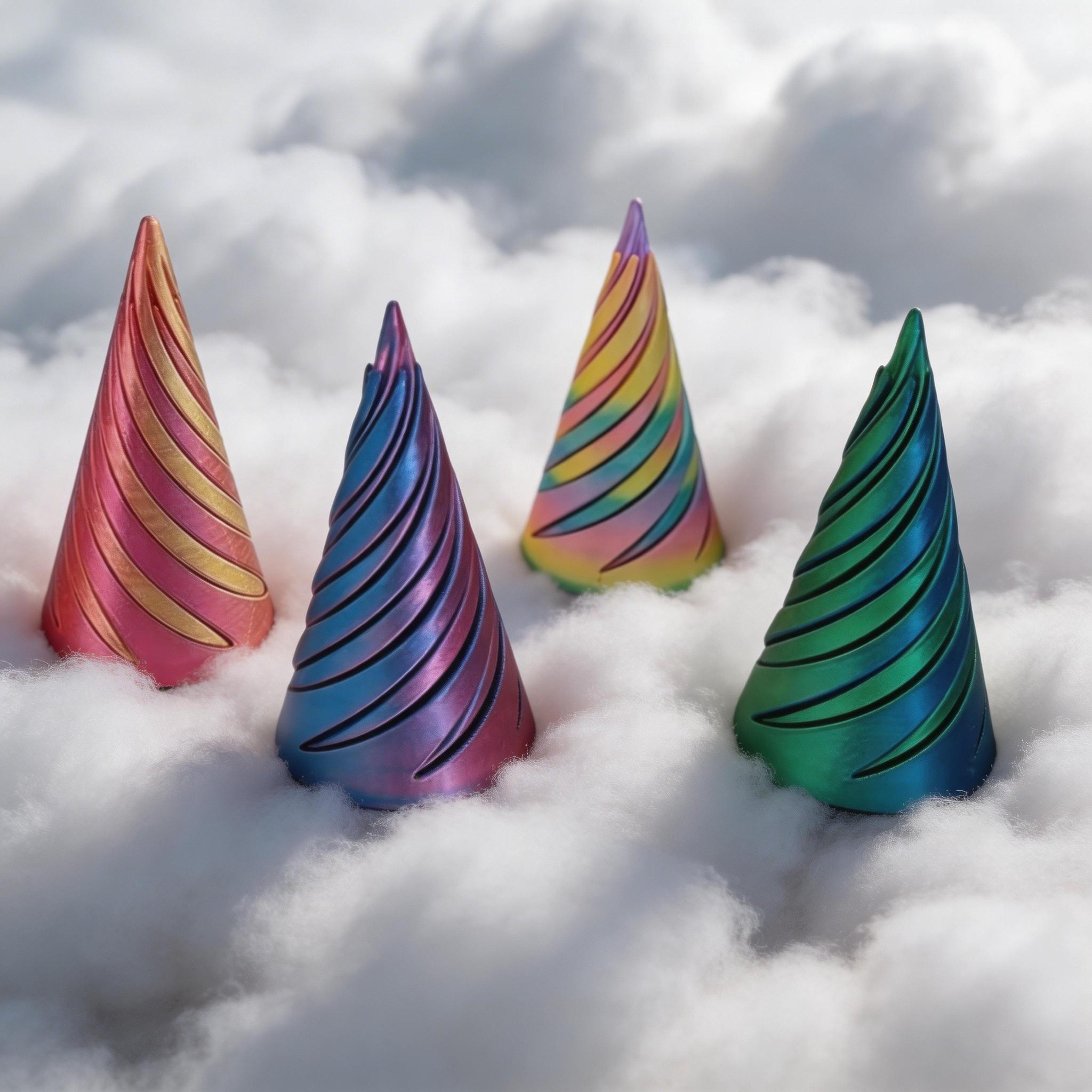 4pcs 3D Printed Spiral Cone Stress Relief Toy, Trendy Colorful Rotating Cone, Adult Finger Stress Toy, Kids Educational Creative Toy, Office Desk Stress Reliever