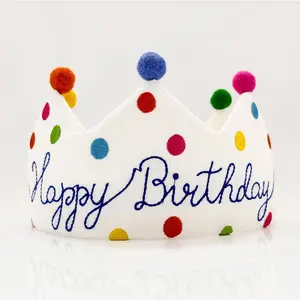 Personalized Hand Embroidered Birthday Hats Unique Happy Birthday Crowns Cute Party Hat for Boy Girl Fit All Ages