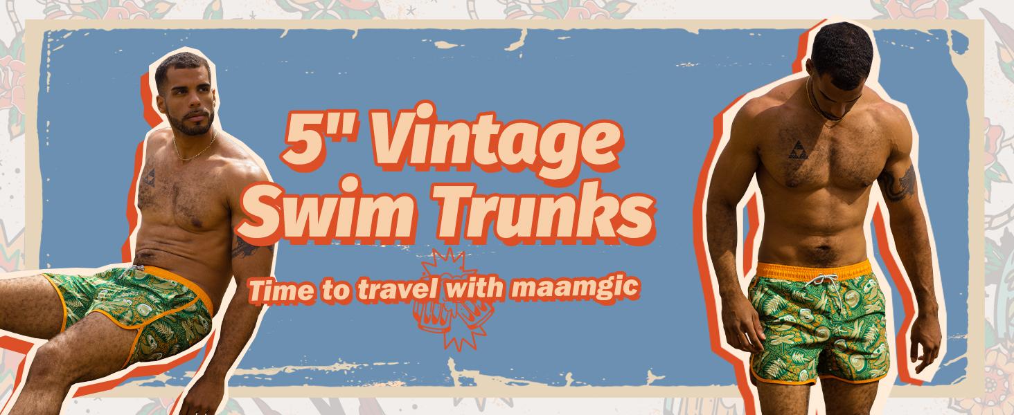 Men’s Quick Dry Floral Swim shorts with Adjustable Waistband, Spandex, Quick-Drying,  – Lightweight Summer Beach Trunks, Beach Activities, Casual Vacation