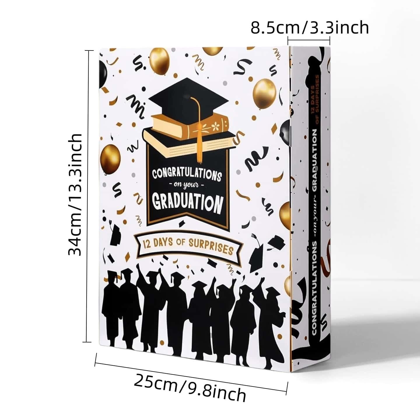 Set of 10 Empty Graduation Gift Boxes with Trays, DIY Gift Box for Creative Gifting, 12-Day Countdown Design