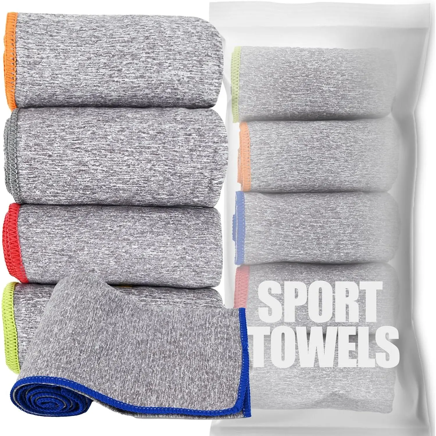 Microfiber Quick Dry Gym Towel, Lint Free Odor-Free Absorbent Fiber,  Drying, Men & Women Workout Gear for  , Working Out, Towels (Grey, 5Pack - 16 * 27Inch)