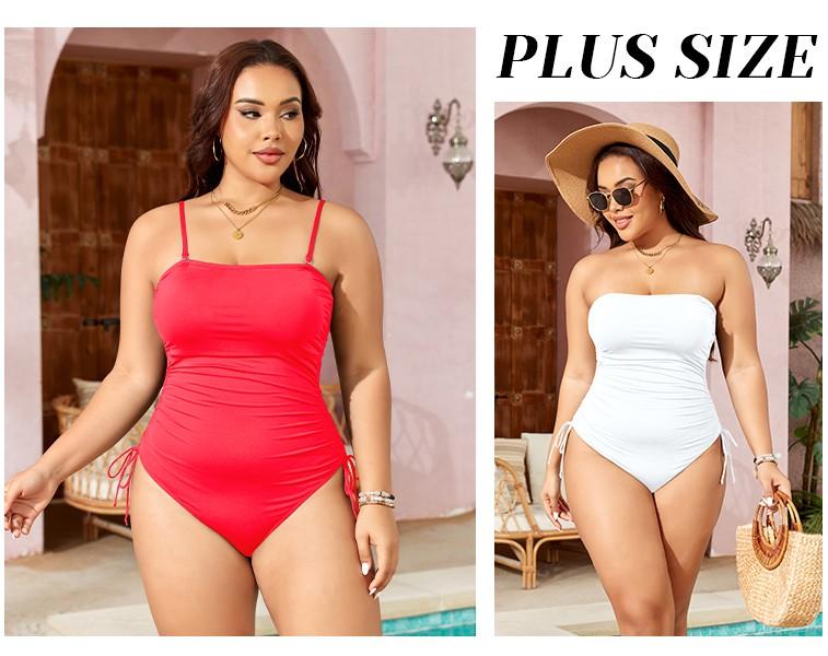 Yonique Women Strapless Tummy Control One Piece Swimsuit Bandeau Bathing Suit Cheeky Swimwear  SwimWeek  summervibes