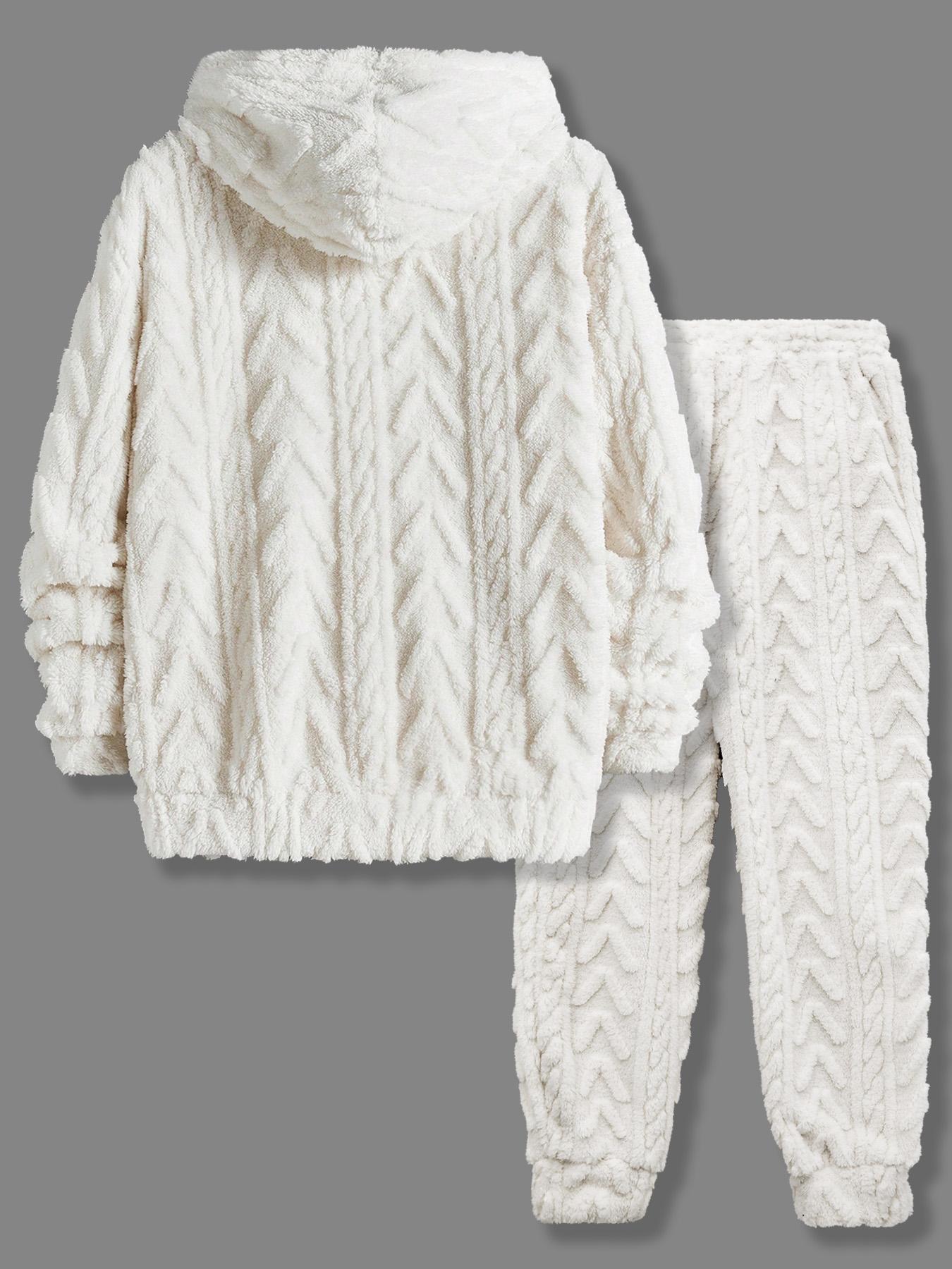 Lambswool Hooded Long Sleeve Sweater Set Texture Three-Dimensional Warm Soft Glutinous Skin-Friendly Fabric Casual Laid-Back Style 18 - 45 Years Old Men and Women Autumn and Winter Daily Commute/Home/Outdoor All-Matching