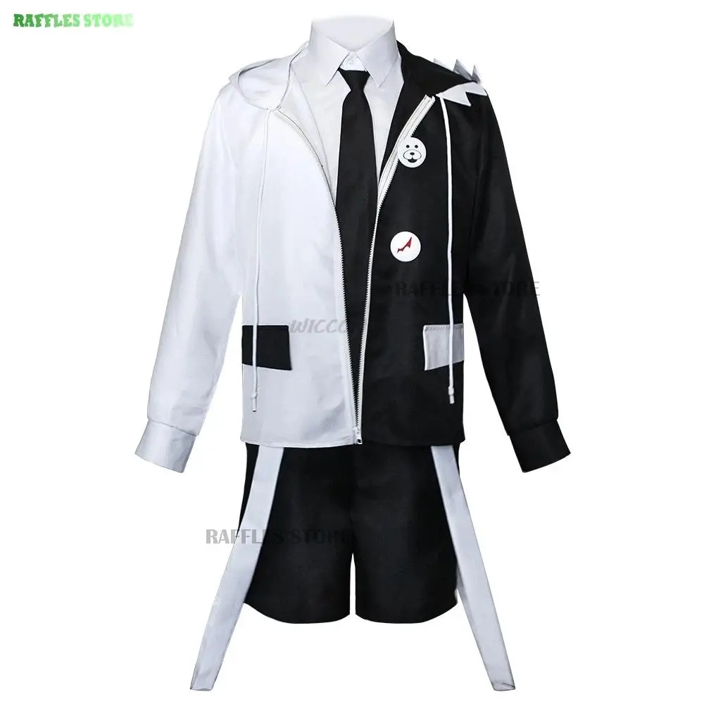 Game Danganronpa V3: Killing Harmony Monokuma Cosplay Costume Anime School Jk Uniform Halloween Black And White Suit