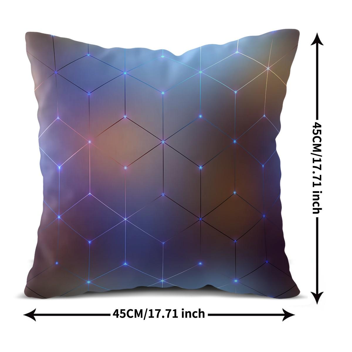 1 Piece Futuristic Neon Grid Body Pillow, Soft Memory Foam Decorative Pillow, Stylish Digital Print Cushion with Ergonomic Support, Trendy Sci-Fi Themed Throw Pillow for Gaming Room, Bedroom, Sofa, Office Decor & Comfort Support