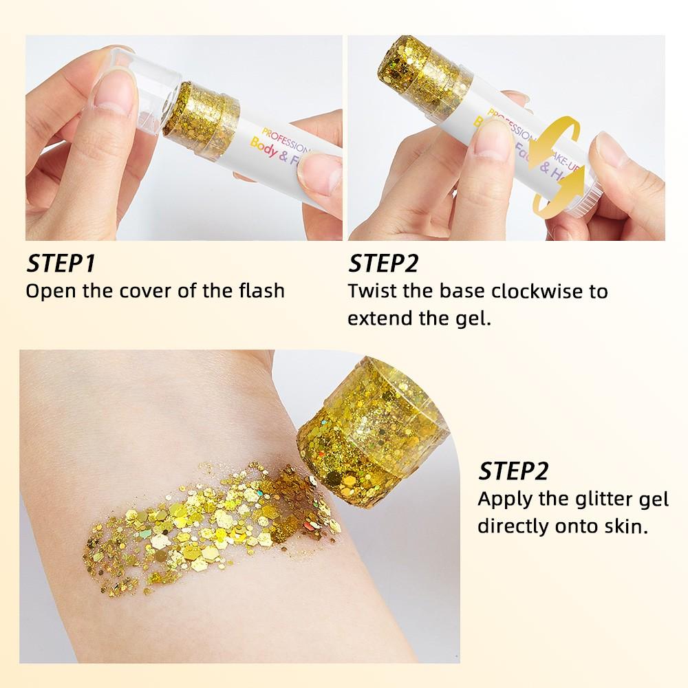 Single Pack Diaoni Magic Party Glitter Stick, Long-Lasting Shimmer, Easy Application, Halloween Christmas Party Essential, 5g Dan4734-01