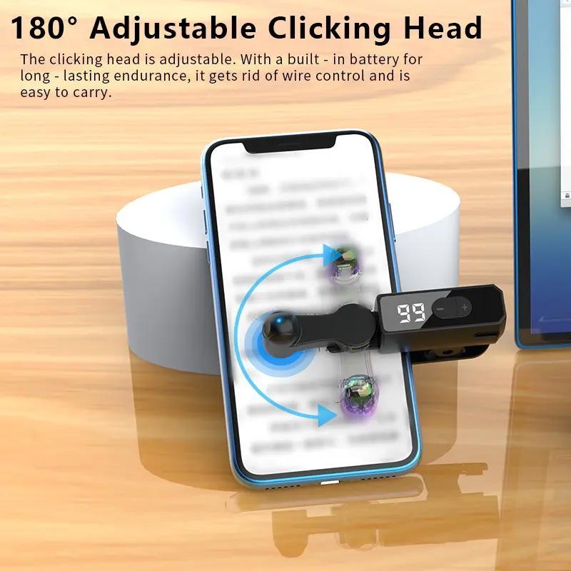 2025 Auto Clicker for Smart Phone,Built-in battery,No Need to Connect to Power Source, used for mobile phone application video live streaming gadget quick click simulate finger continuous click, used for live streaming likes, games, shopping, reward task