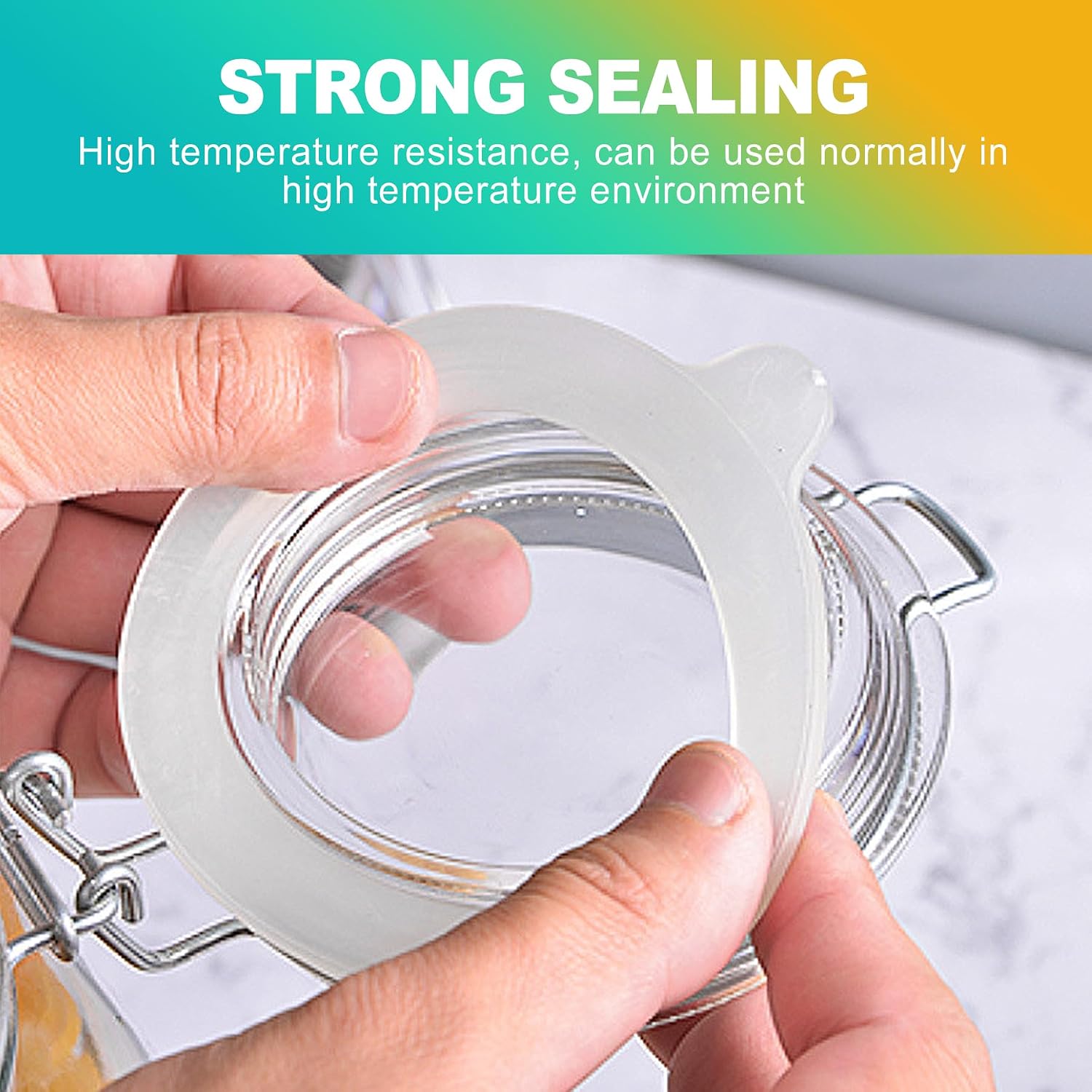 8-Pack Synthetic Standard Mouth Canning Jar Seals - Leakproof Airtight Rubber Gaskets for Food Storage & Preserving, White Sealing Rings