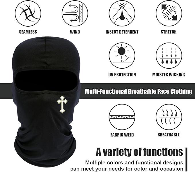 Balaclava Summer Mask Motorcycle UV Protection Mask Skiing Fishing Hiking Cycling Neck Gaiter Face Clothing Neck Mask Scarf Breathable Bandana Cool for Summer Neck Gaiter for Men/Women Multifunctional Windproof Sports