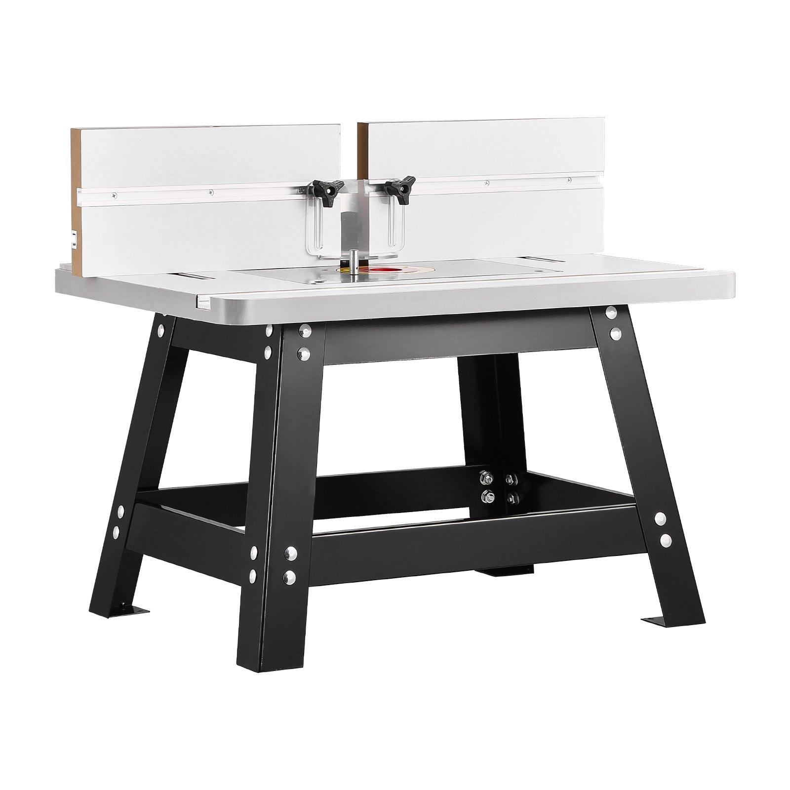 VEVOR Benchtop Router Table, 24 in x 15.7 in, Bench Top Routing Table with Adjustable Fence, MDF Top, Sturdy Metal Base, 2-1/2 in Dust Collection Port, Compatible with Routes & Various Drill Bits VEVOR Benchtop Router Table, 24 in x 15.7 in, Bench Top Routing Table with Adjustable Fence, MDF Top, Sturdy Metal Base, 2-1/2 in Dust Collection Port, Compatible with Routes & Various Drill Bits