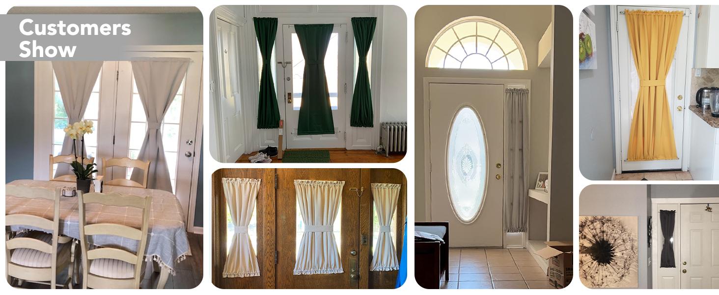 Deconovo Door Curtains（1 Panel）- Dual Rod Pocket & Thermal Insulated Blackout Curtains for front door, patio door, back door and kitchen door, french door window Curtains & Drapes