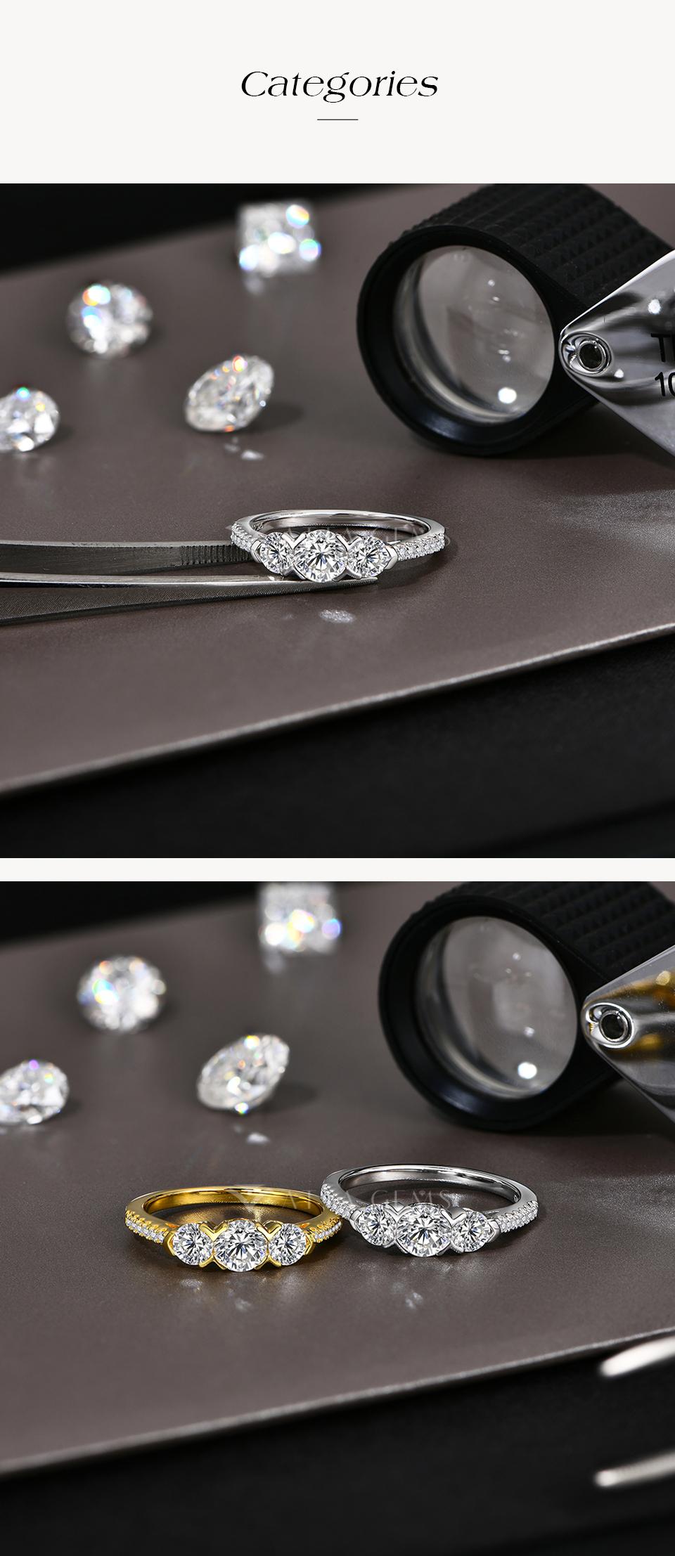 Past Present Future Synthetic Moissanite Three Round Cut 1.2CTW Ring Engagement Party Jewelry Gift New R227 SpringStatements Past Present Future Synthetic Moissanite Three Round Cut 1.2CTW Ring Engagement Party Jewelry Gift New R227 SpringStatements