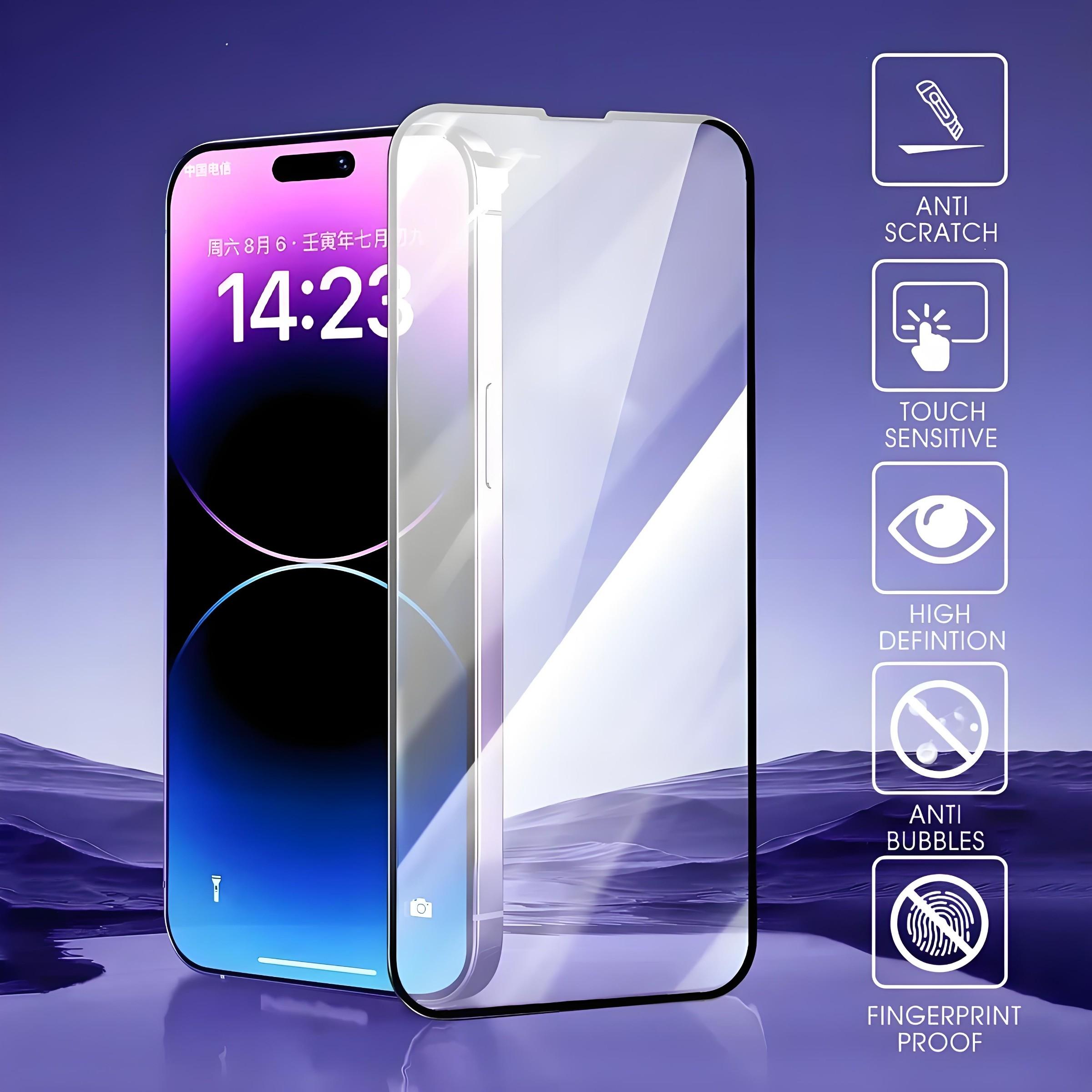 Suitable for iPhone 17 Pro Max/16 Pro/15 Plus/14/13/11/12 MINI series, high-definition transparent screen protector (3-piece set), easy to install, scratch-resistant and durable, with a hardness of 9H