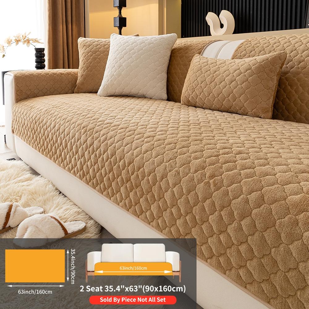 Plush Sofa Cover Set, Soft Sofa Protector, Anti-Slip Dustproof Pet-Friendly Furniture Protector, Washable Dog Bed, Home Decor Essential for 2-5 Seater Sofas