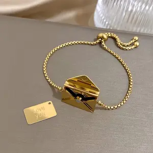 Openable Envelope Letter Bracelet - Glamorous Envelope Pendant Jewelry, Unisex Sports Wristband Accessory, Romantic Love Gift & Couple Love Gift for Valentine’s Day, Love Gifts, Couple Love Gifts