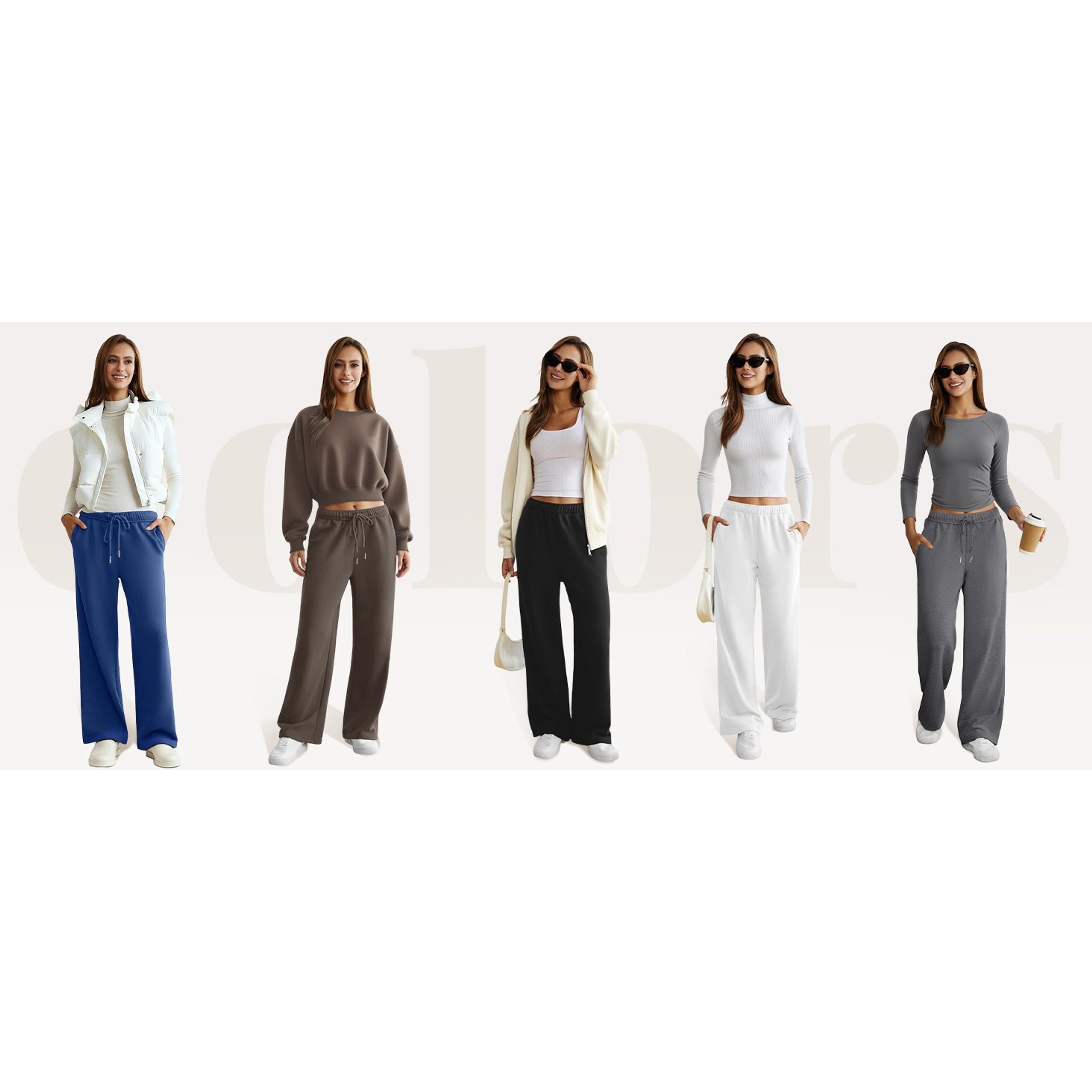 Women's Wide Leg Sweatpants with Interior Drawstring, Baggy Sweat PantsGift